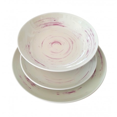 Zestaw talerzy dla 6 osób 18 elementów | Chodzież City Wiśniowy Mus