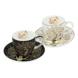 Zestaw 2 filiżanek ze spodkiem 250 ml - Drzewo Życia Gustav Klimt