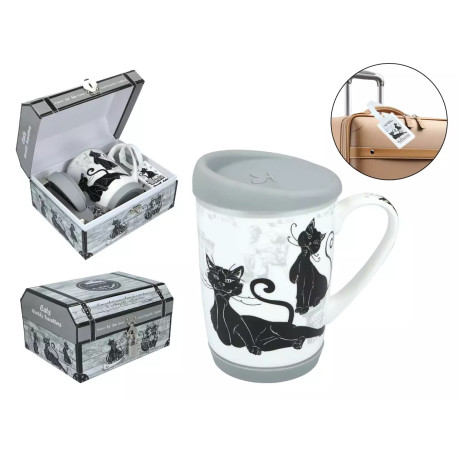 Kubek 375 ml - Travelling Cats  Ateny