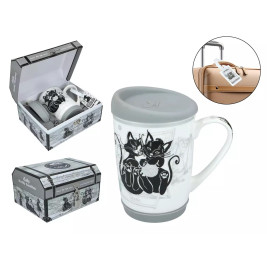 Kubek 375 ml - Travelling Cats Barcelona