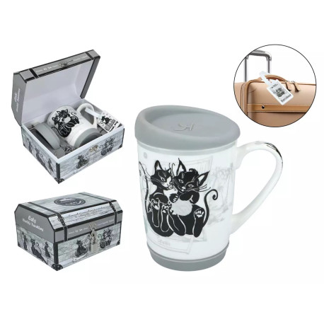 Kubek 375 ml - Travelling Cats Barcelona