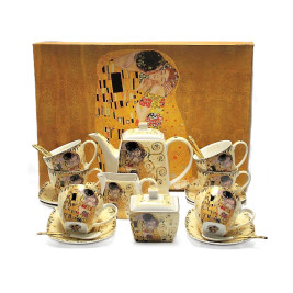 Komplet do kawy dla 6 osób 15 elementów Gustav Klimt Pocałunek