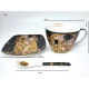 Komplet 6 filiżanek ze spodkami i łyżeczkami 250 ml Gustav Klimt Pocałunek