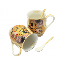 2 kubki z łyżeczkami 300 ml Queen Isabell Gustav Klimt