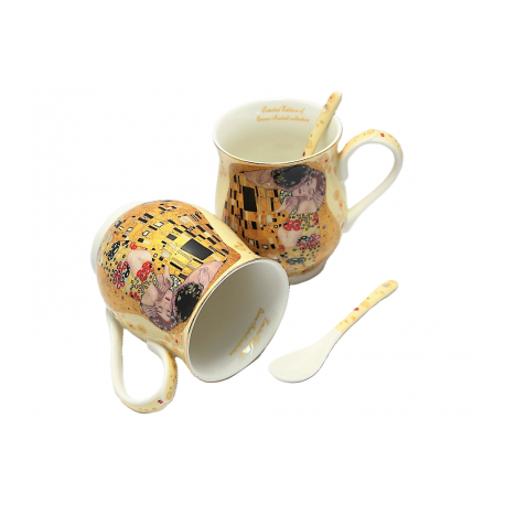 2 kubki z łyżeczkami 300 ml Queen Isabell Gustav Klimt