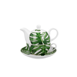 Czajniczek z filiżanką 350 ml TROPICAL MONSTERA