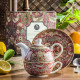 Czajniczek z filiżanką i spodkiem 350 ml W. MORRIS - STRAWBERY THIEF RED 