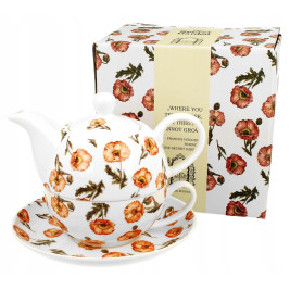 Czajniczek z filiżanką i spodkiem 350 ml WILD POPPIES 