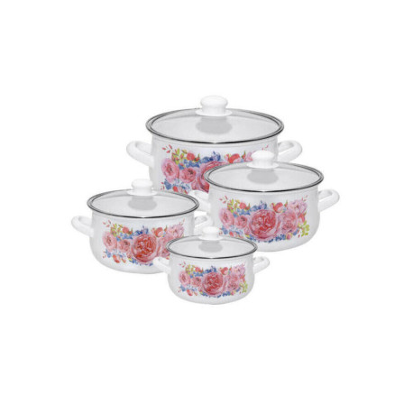 Zestaw 4 garnków emaliowanych Silesia Rybnik "Klara" Scarlett