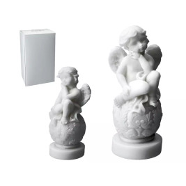 Aniołek siedzący na kuli - alabaster grecki 10 cm
