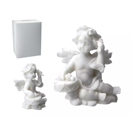 Aniołek grający na tamburynie -alabaster grecki 9 cm