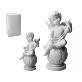 Aniołek siedzący na kuli- alabaster grecki 15 cm