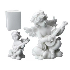 Aniołek grający na gitarze - alabaster grecki 9 cm