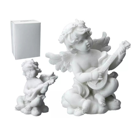 Aniołek grający na gitarze - alabaster grecki 9 cm