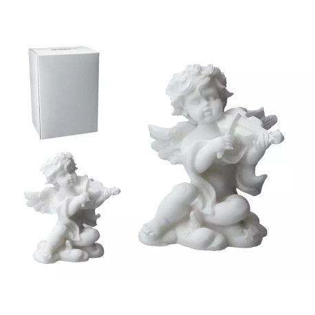 Aniołek grający na skrzypcach - alabaster grecki 9 cm
