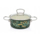 Garnek emaliowany z pokrywką 16cm/1,5L | Metalac "Golden Times"