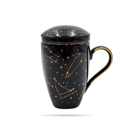 Kubek z zaparzaczem 300ml | Bogucice "Zodiak Black"
