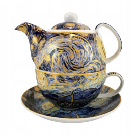 Zestaw czajniczek z filiżanką Tea for one| Gwiaździsta noc Van Gogh