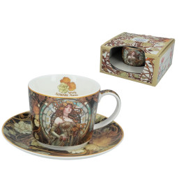 Filiżanka ze spodkiem 230ml - "Inspirowana malarstwem A. Mucha"