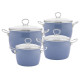 Zestaw 4 garnków emaliowanych | Altom "Balbina" niebieskie