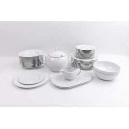 Serwis obiadowy dla 12 osób/42 elementy | WAZA-98 Biała Koronka