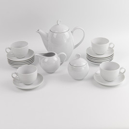 Serwis kawowy dla 12 osób/15 elementów | WAZA Biała Koronka
