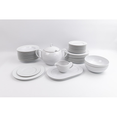 Serwis obiadowy dla 6 osób/24 elementy | WAZA-98 Biała Koronka