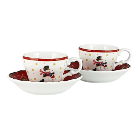 Zestaw 2 filiżanek ze spodkiem espresso 100ml | Bogucice "Cicha Noc"