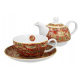 Czajniczek z filiżanką i spodkiem 350 ml W. MORRIS - STRAWBERY THIEF RED