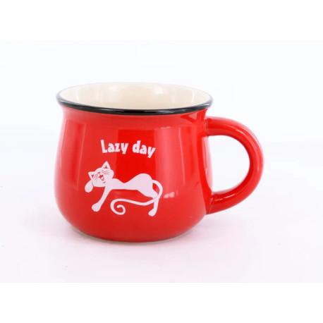 Kubek mały, czerwony 250ml - Lazy day