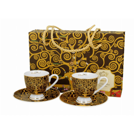 2 filiżanki espresso ze spodkami |DUO "TREE OF LIFE, G. KLIMT"
