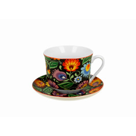 Filiżanka jumbo ze spodkiem | DUO "ETNIC"