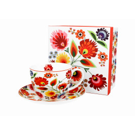 Filiżanka jumbo ze spodkiem 470 ml | DUO "ŁOWICZ"