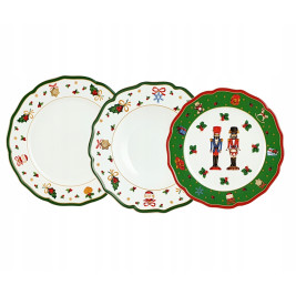 Zestaw 3 sztuk talerzy | Bogucice "Cicha Noc" Green