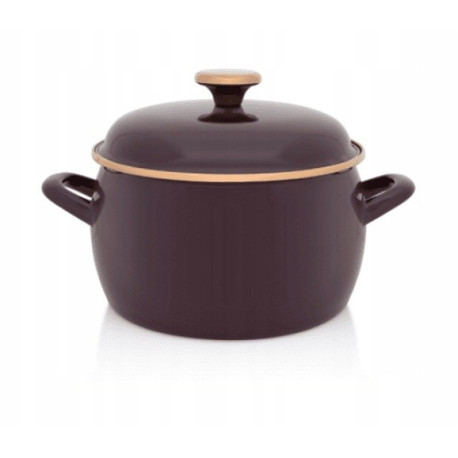 Garnek emaliowany z pokrywką 24cm/7,5L | Metalac "Bordeaux princ"