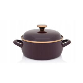 Garnek emaliowany niski z pokrywką 20cm/2,9L | Metalac "Bordeaux princ"