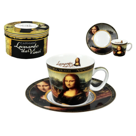 Filiżanka espresso 100ml - L. da Vinci, Mona Lisa (CARMANI)