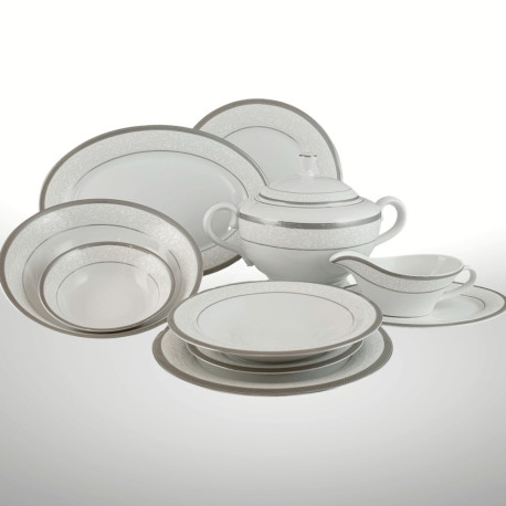 Serwis obiadowy dla 12 osób Geos platin