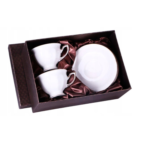 Zestaw 2 filiżanek 220ml ze spodkami | Veroni Anthony