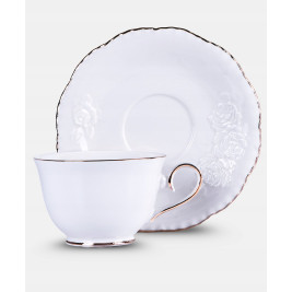 Zestaw 6 filiżanek 250ml ze spodkami | VERONI Bella Rosa