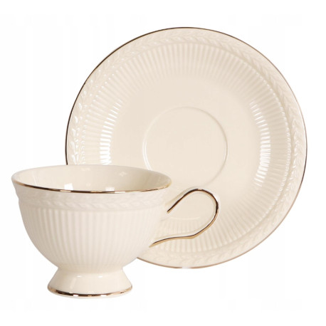 Zestaw 6 filiżanek 220ml ze spodkami | Veroni Hillary