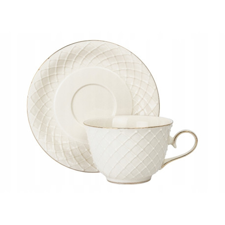 Zestaw 6 filiżanek 280ml ze spodkami | Veroni Amber