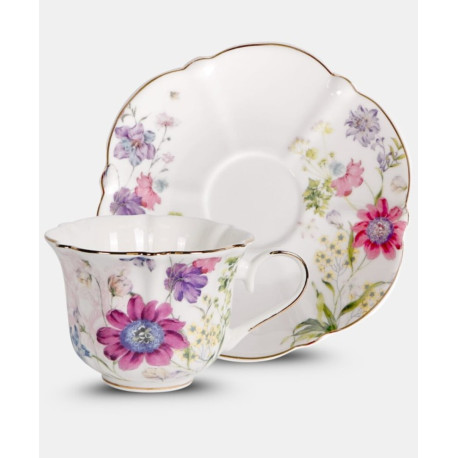 Zestaw 6 filiżanek 240ml ze spodkami | VERONI Mila