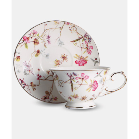 Komplet 6 filiżanek 220ml ze spodkami - VERONI Donna