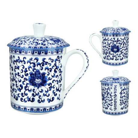 Kubek porcelanowy z przykrywką 500ml