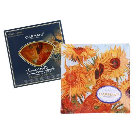 Talerz dekoracyjny 13x13 cm Vincent Van Gogh - Słoneczniki