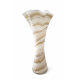 Wazon szklany 40 cm kremowy artystyczny handmade dekoracyjny Krosno
