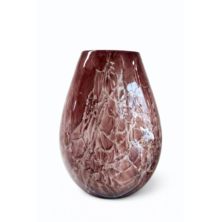 Wazon szklany Krosno 30 cm dekoracyjny bordowy artystyczny