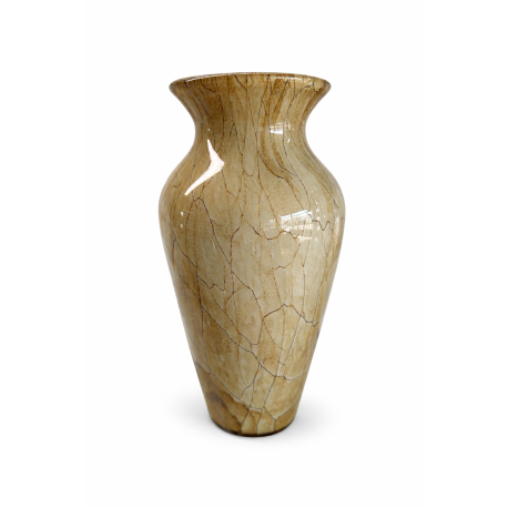 Wazon szklany dekoracyjny artystyczny Krosno 27 cm beżowy