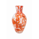 Wazon szklany 25 cm dekoracyjny biało-pomarańczowy artystyczny Krosno